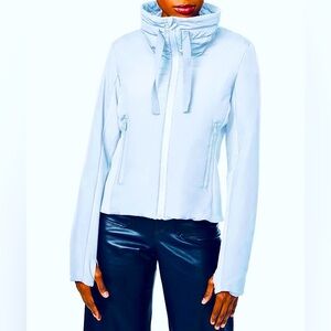 NWOT powder blue bernardo lightweight fall winter mock neck pastel puffer jacket